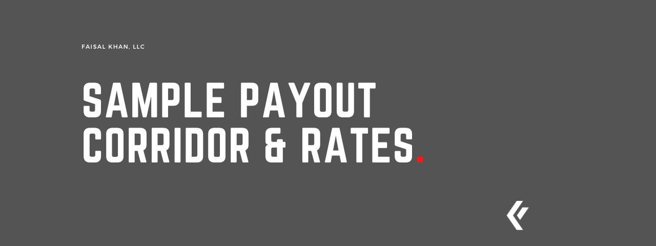 Faisal Khan LLC -Sample Payout Corridor & Rates